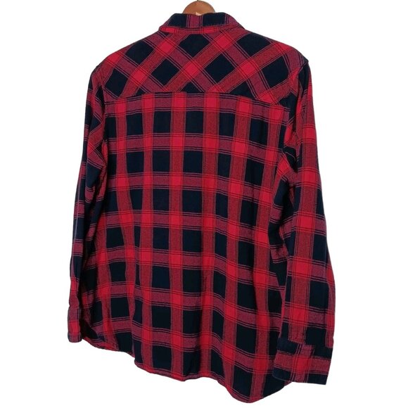 Woolrich Womens XXL Flannel Shirt Red Black Plaid Button Down Long Sleeve Work - Picture 2 of 11